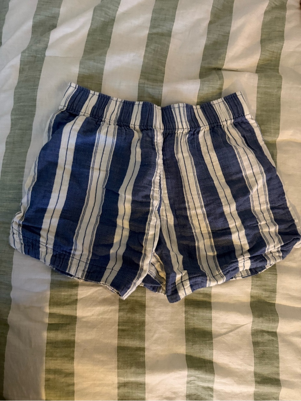 Old Navy Blue and White Striped Elastic Waist Athletic Shorts